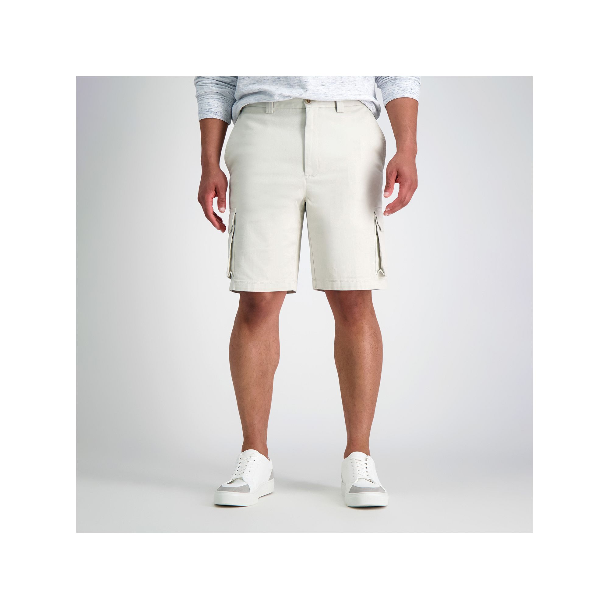 Mens Haggar® 10 Straight-Fit Stretch Cargo Flat-Front Shorts, Size: 32