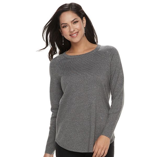 Women's Apt. 9® Metallic Crewneck Sweater