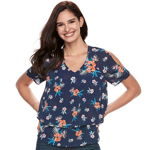 Women's Juicy Couture Layered Cold-Shoulder Top