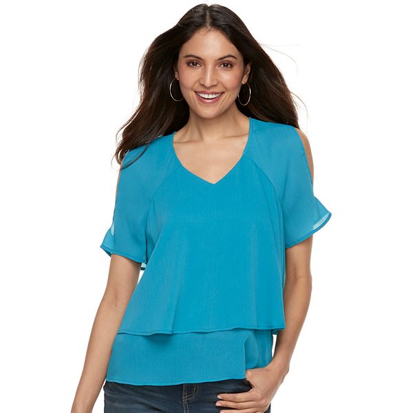 Women's Juicy Couture Layered Cold-Shoulder Top