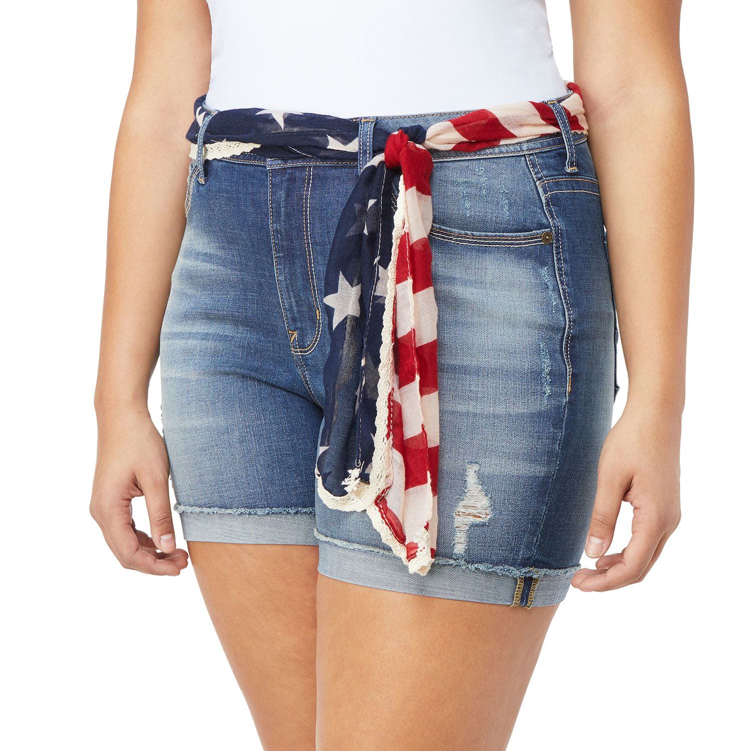 high waisted american flag shorts