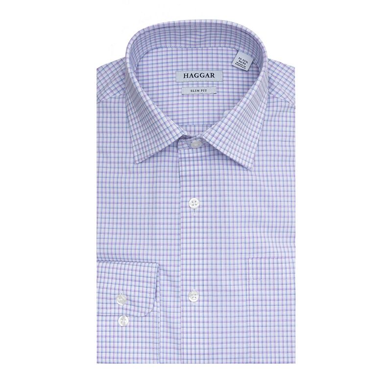 UPC 192861395958 product image for Men's Haggar Premium Comfort Slim-Fit Stretch Dress Shirt, Size: 16.5-32/33, Pur | upcitemdb.com