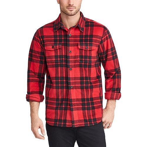 Big & Tall Chaps Regular-Fit Plaid Fleece Shirt Jacket