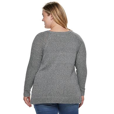 Plus Size Sonoma Goods For Life® Twist Cable-Knit Sweater