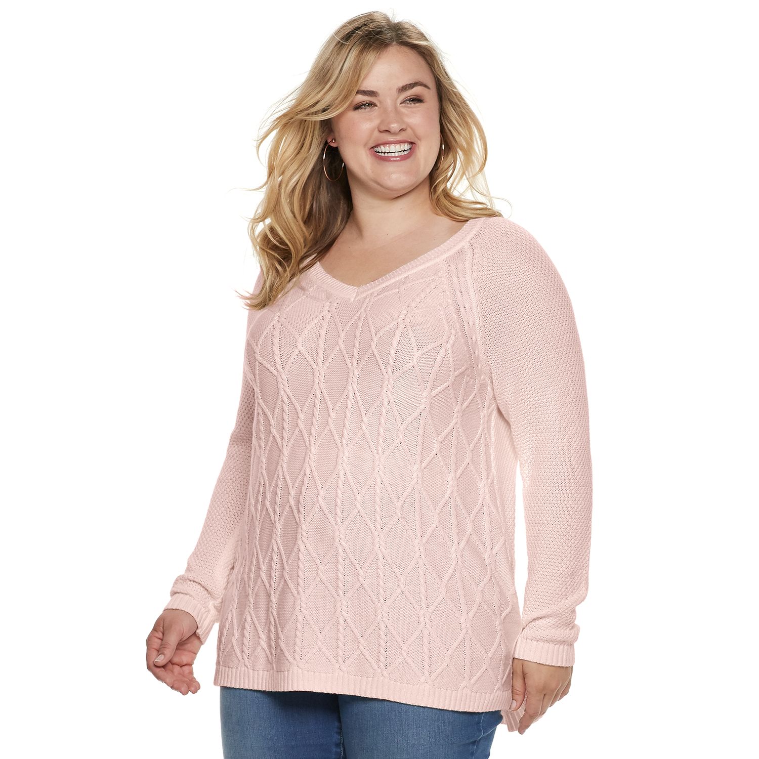 plus size cable knit sweater