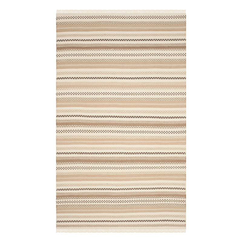 Safavieh Kilim Emma Striped Wool Blend Rug, Beig/Green, 5X8 Ft