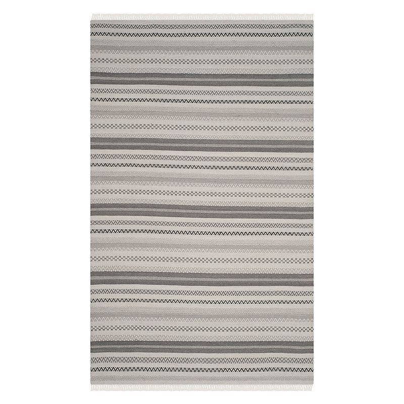 Safavieh Kilim Emma Striped Wool Blend Rug, Grey, 5X8 Ft