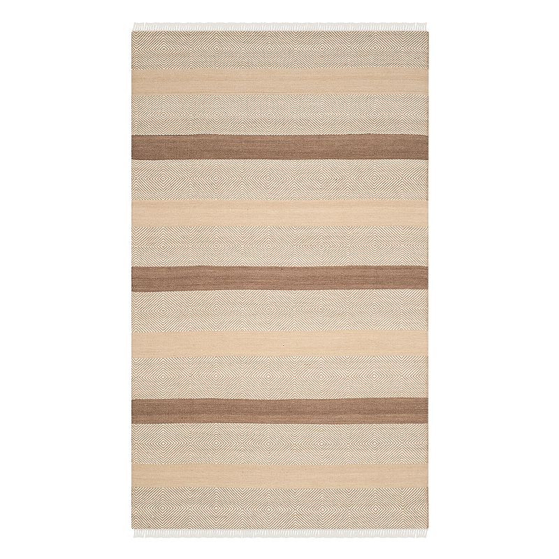 Safavieh Kilim Ava Striped Wool Blend Rug, Beig/Green, 8X10 Ft