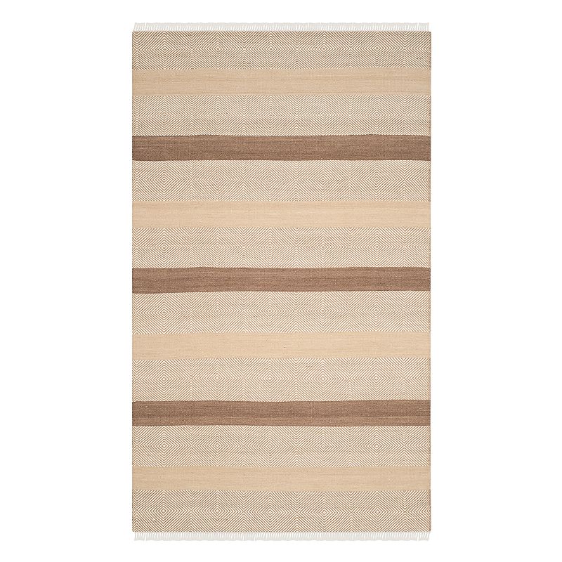 Safavieh Kilim Ava Striped Wool Blend Rug, Beig/Green, 8X10 Ft