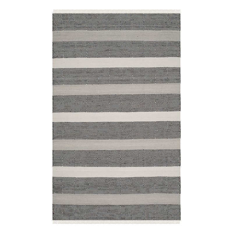 Safavieh Kilim Ava Striped Wool Blend Rug, Grey, 4X6 Ft