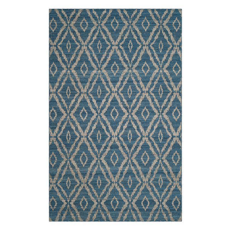 Safavieh Kilim Harper Lattice Wool Rug, Blue, 8X10 Ft