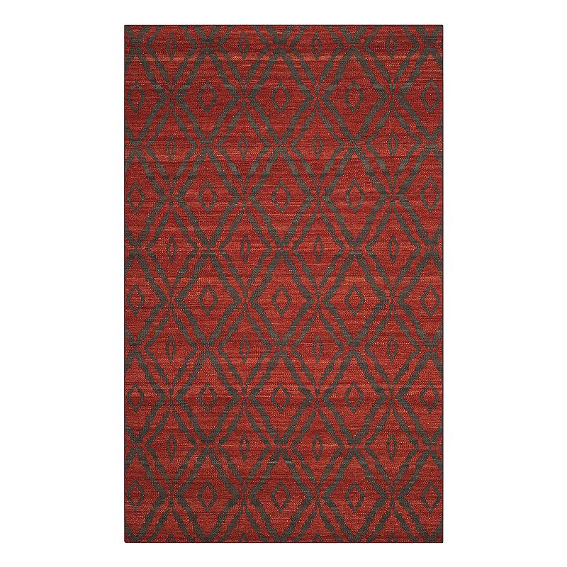 Safavieh Kilim Harper Lattice Wool Rug, Red/Coppr, 5X8 Ft
