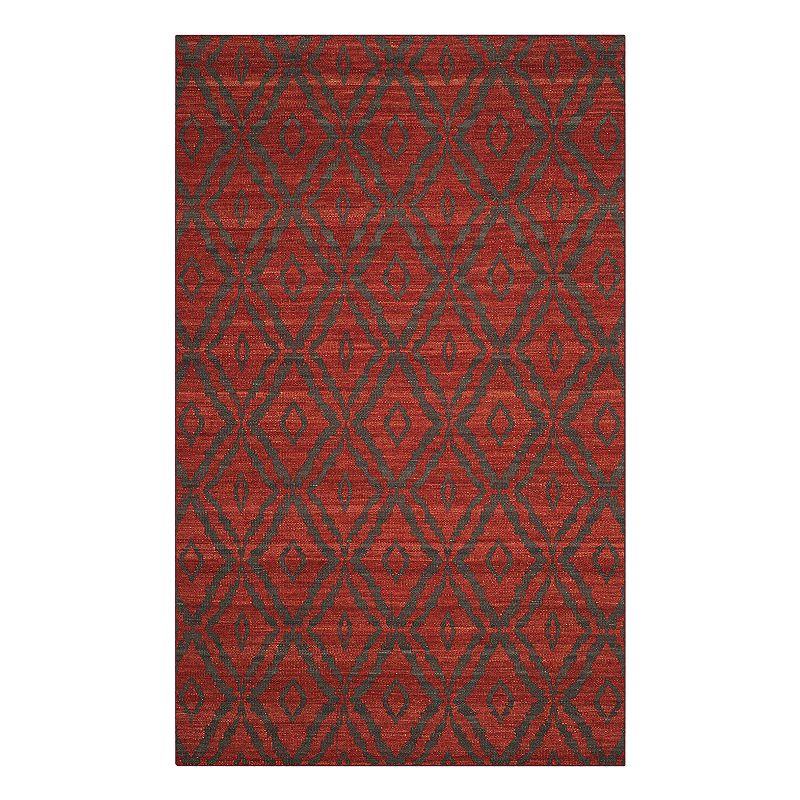 Safavieh Kilim Harper Lattice Wool Rug, Red/Coppr, 5X8 Ft