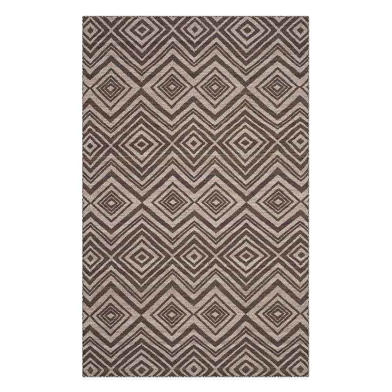 Safavieh Kilim Evelyn Geometric Wool Rug, Grey, 8X10 Ft