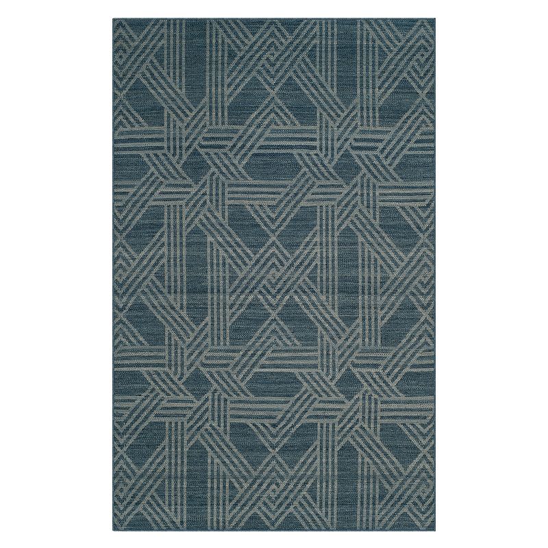 Safavieh Kilim Avery Geometric Wool Rug, Blue, 8X10 Ft