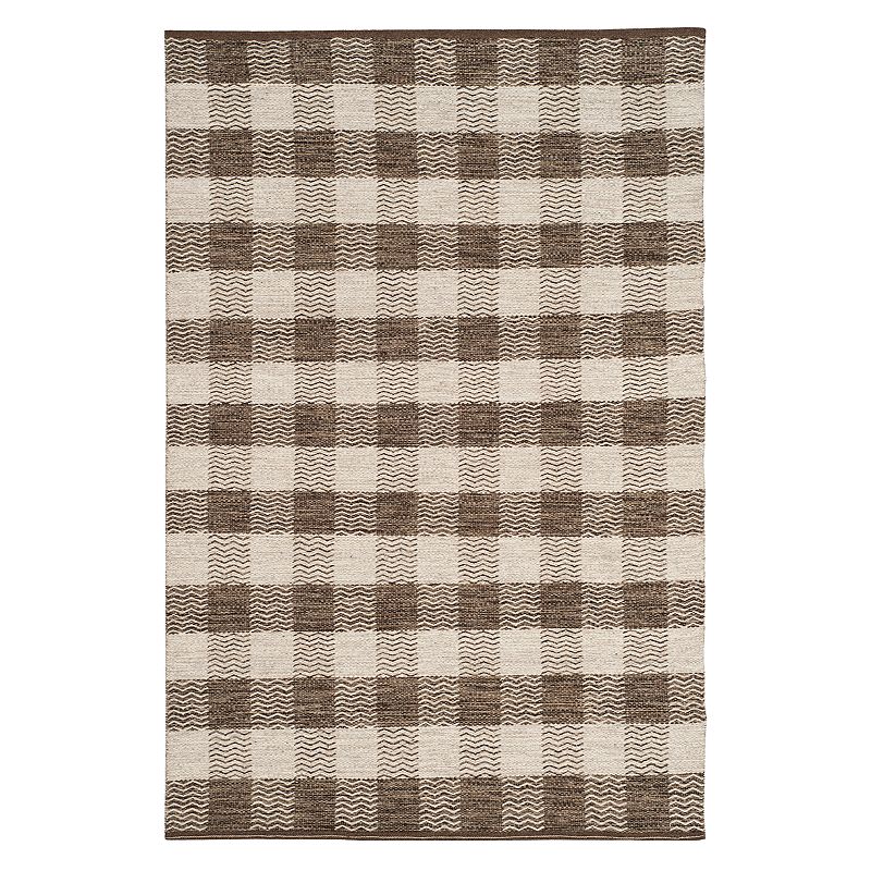 Safavieh Kilim Aubrey Plaid Wool Rug, Grey, 5X8 Ft