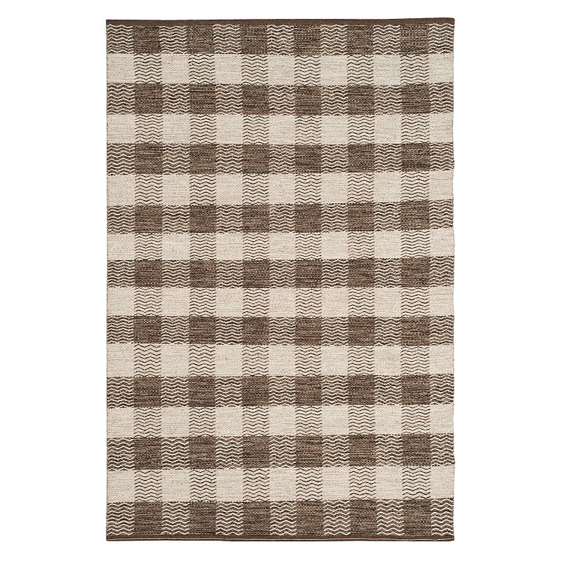 Safavieh Kilim Aubrey Plaid Wool Rug, Grey, 5X8 Ft