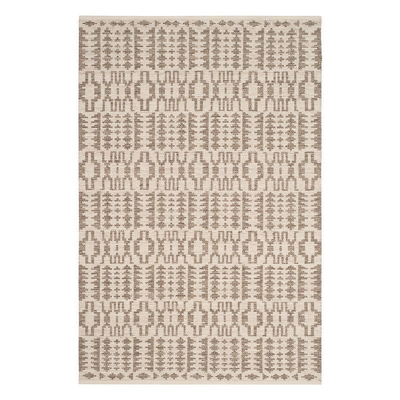 Safavieh Kilim Scarlett Geometric Wool Rug, White, 8X10 Ft