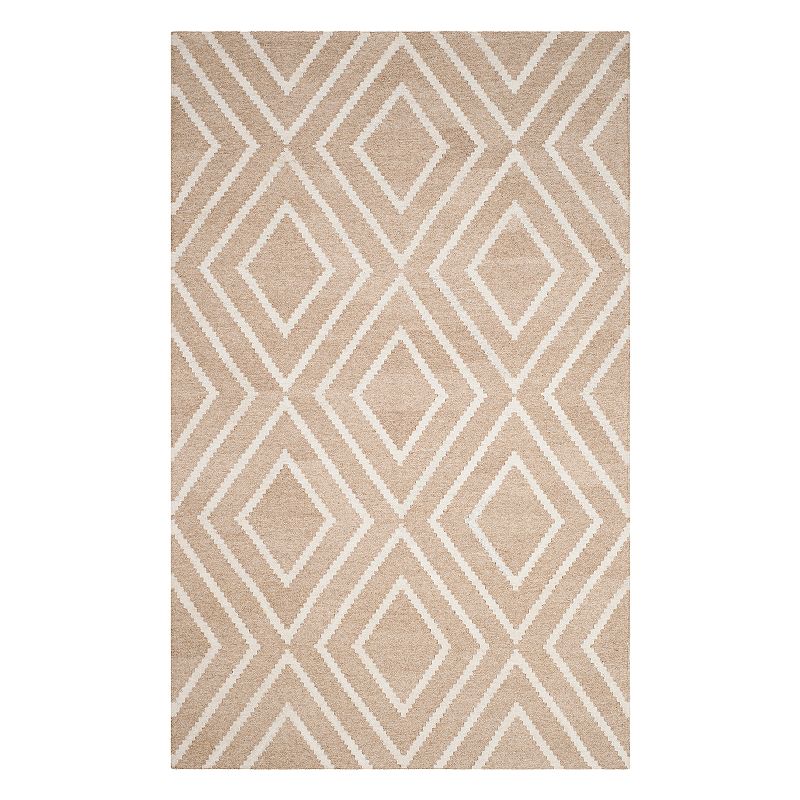 Safavieh Kilim Hannah Lattice Wool Blend Rug, Beig/Green, 5X8 Ft