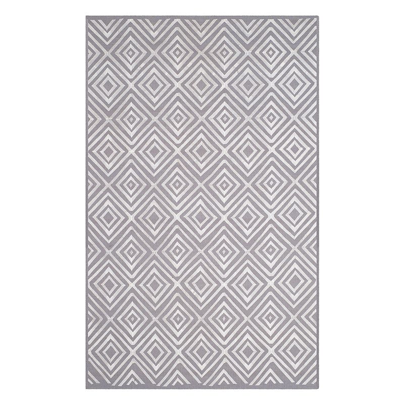 Safavieh Kilim Riley Geometric Wool Rug, Grey, 5X8 Ft