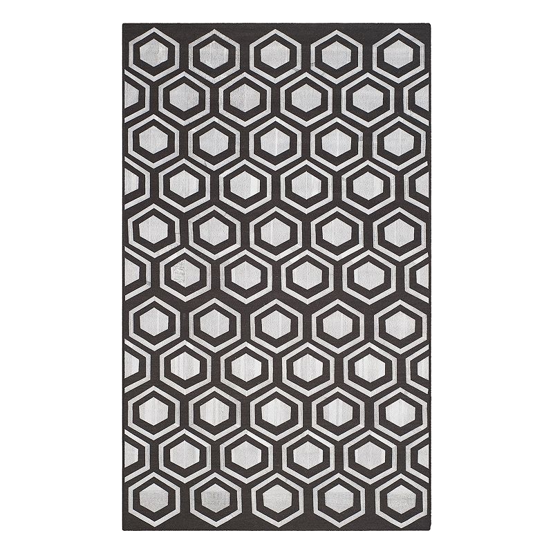 Safavieh Kilim Leah Geometric Wool Rug, Grey, 5X8 Ft