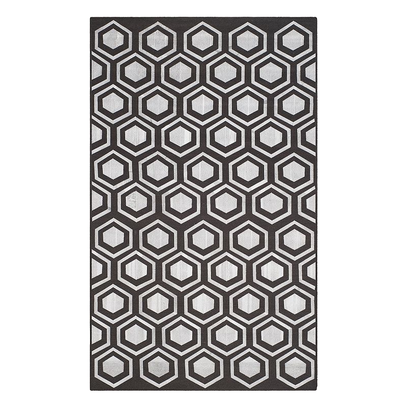 Safavieh Kilim Leah Geometric Wool Rug, Grey, 5X8 Ft