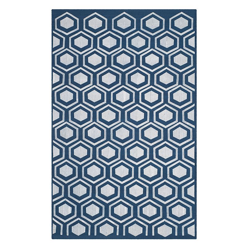 Safavieh Kilim Leah Geometric Wool Rug, Blue, 4X6 Ft