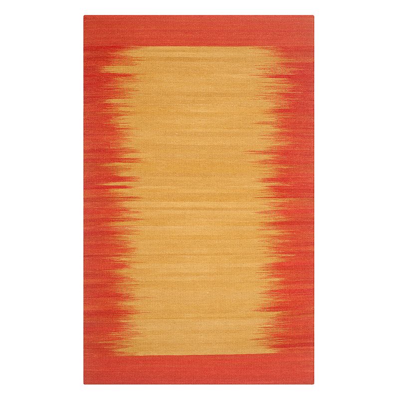 Safavieh Kilim Sydney Framed Abstract Wool Rug, Red/Coppr, 7Ft Sq