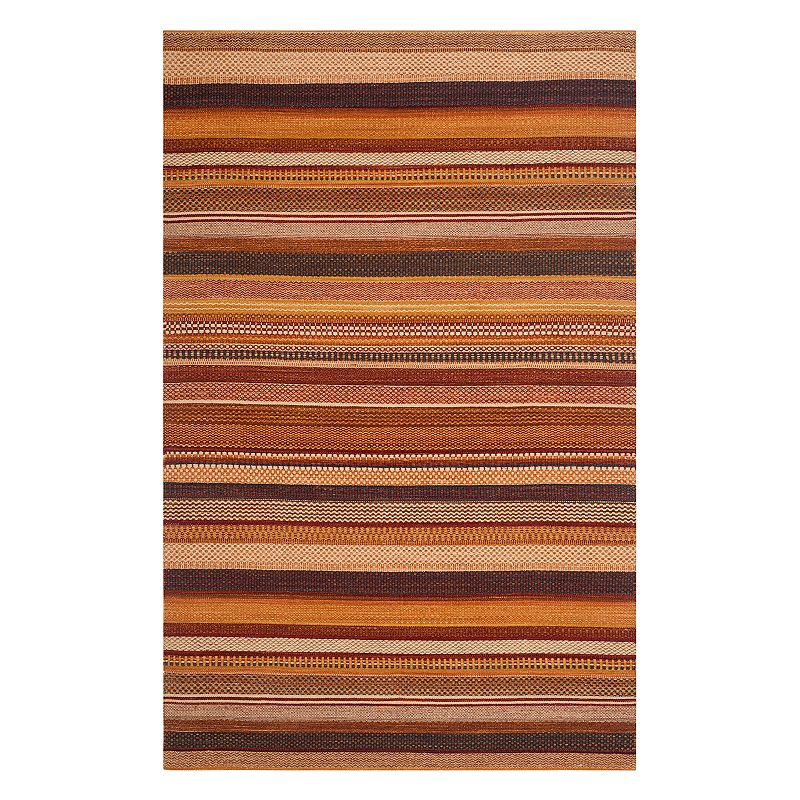 Safavieh Kilim Rosita Striped Wool Rug, Red/Coppr, 4X6 Ft