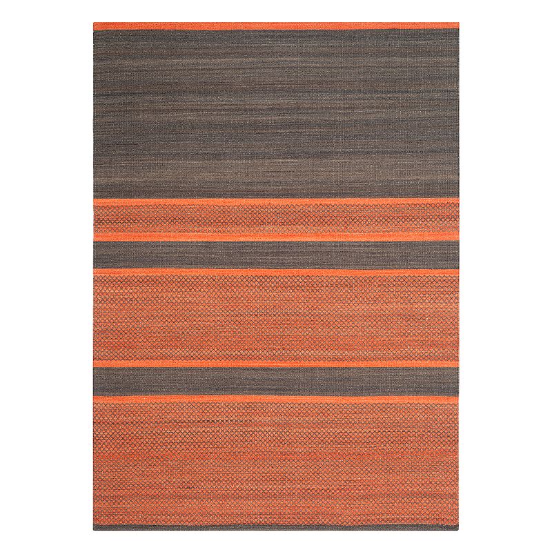 Safavieh Kilim Tara Striped Wool Blend Rug, Dark Grey, 8X10 Ft