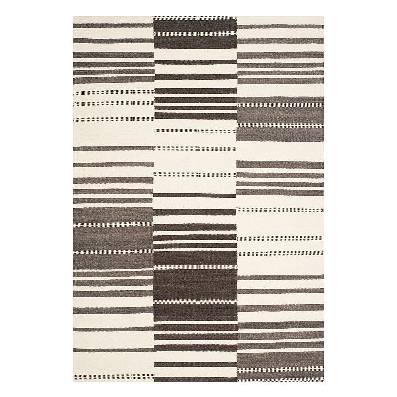 Safavieh Kilim Maggie Geometric Wool Blend Rug, Dark Brown, 5X8 Ft