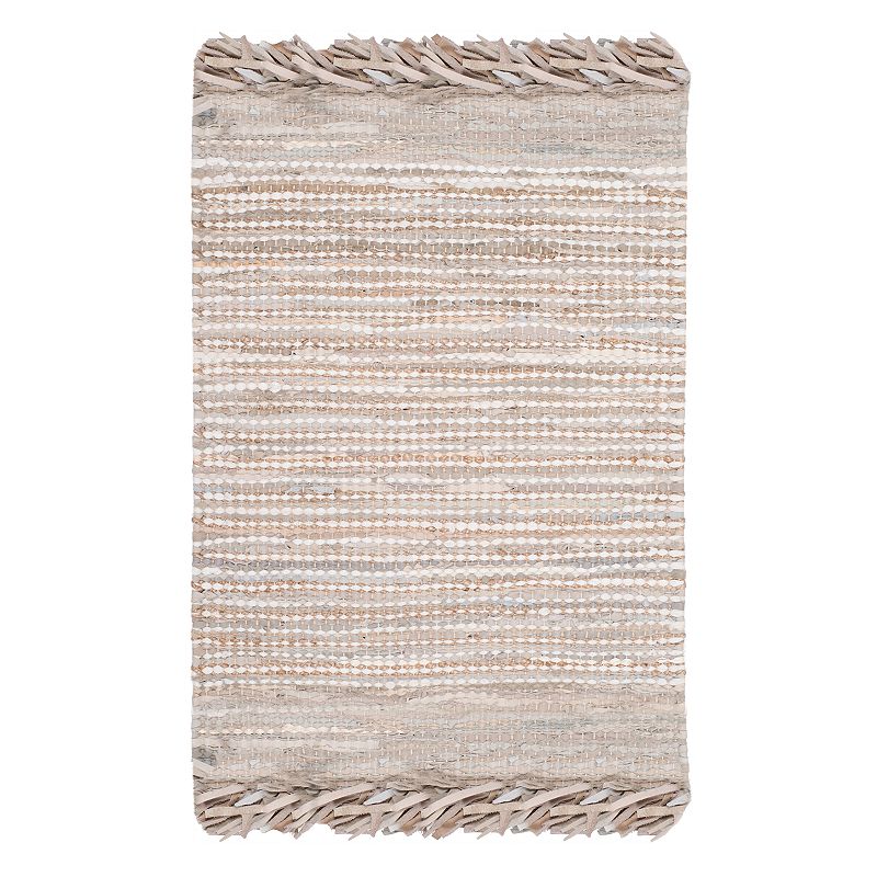 Safavieh Vintage Leather Harrison Woven Rug, Beig/Green, 5X8 Ft