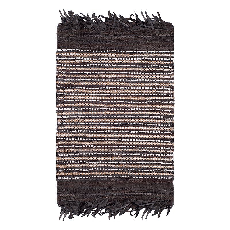 Safavieh Vintage Leather Harrison Woven Rug, Dark Brown, 8X10 Ft