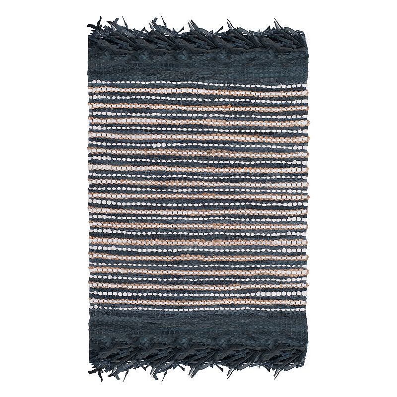 Safavieh Vintage Leather Harrison Woven Rug, Dark Grey, 8X10 Ft
