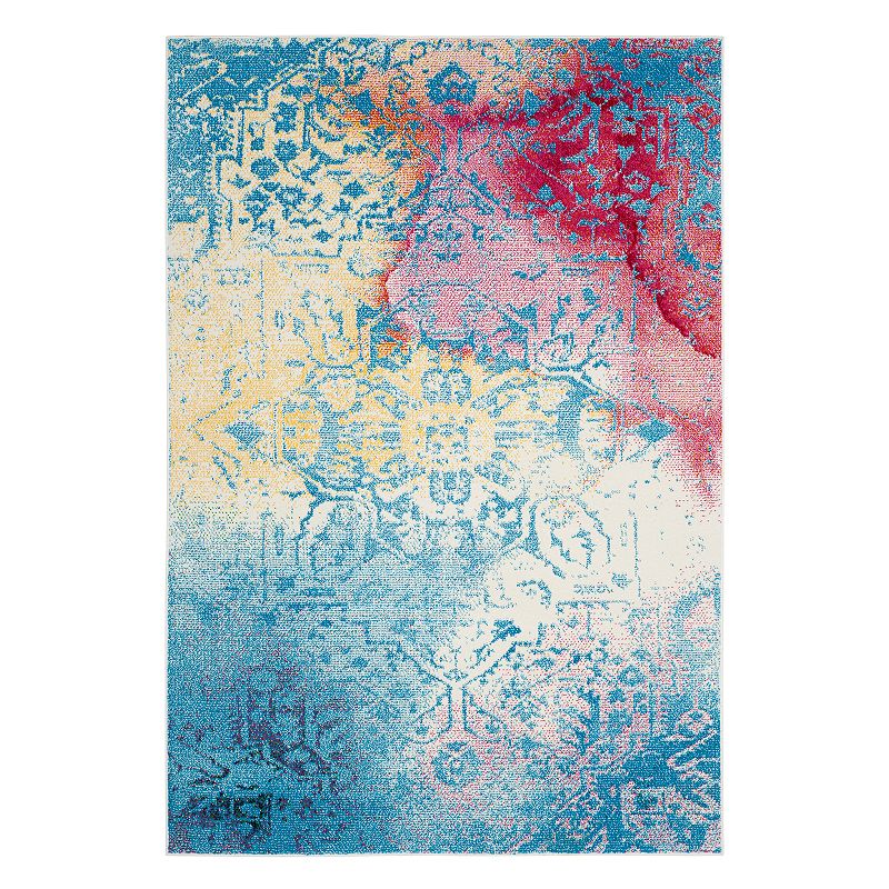 Safavieh Watercolor Amara Abstract Medallion Rug, Blue, 8X10 Ft