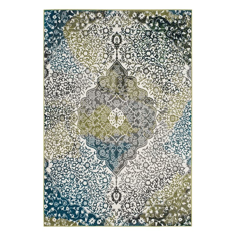 Safavieh Watercolor Colson Floral Medallion Rug, Blue, 5X7.5 Ft