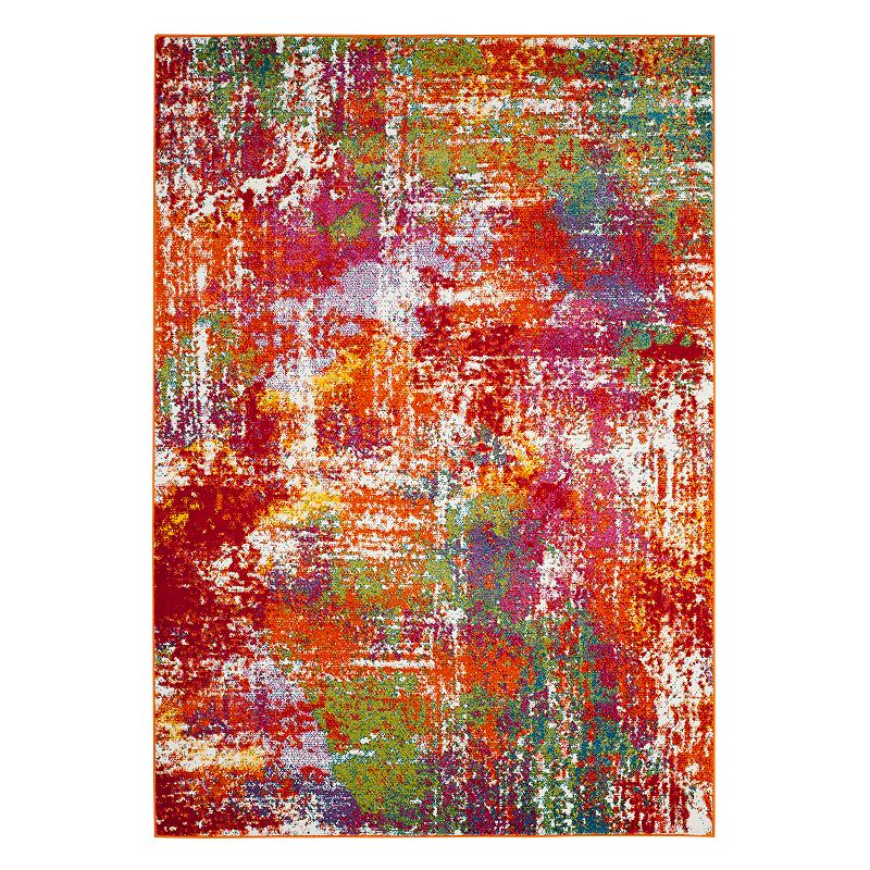 Safavieh Watercolor Fonda Abstract Rug, Orange, 8X10 Ft