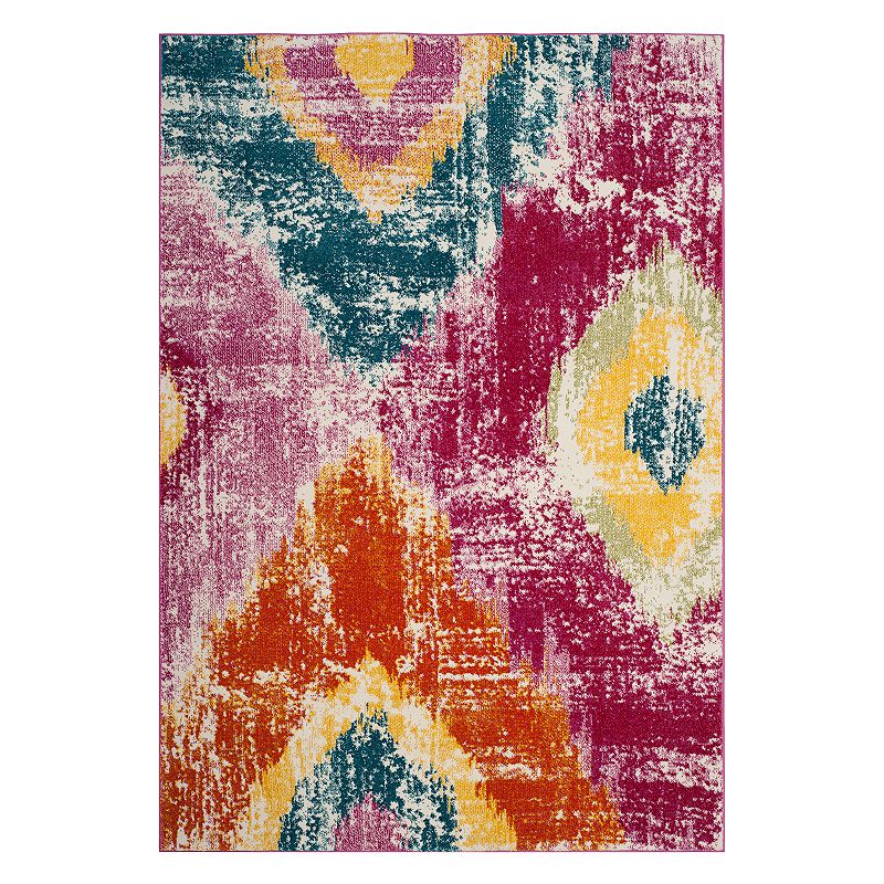 Safavieh Watercolor Kuron Abstract Geometric Rug, Pink, 5X7.5 Ft