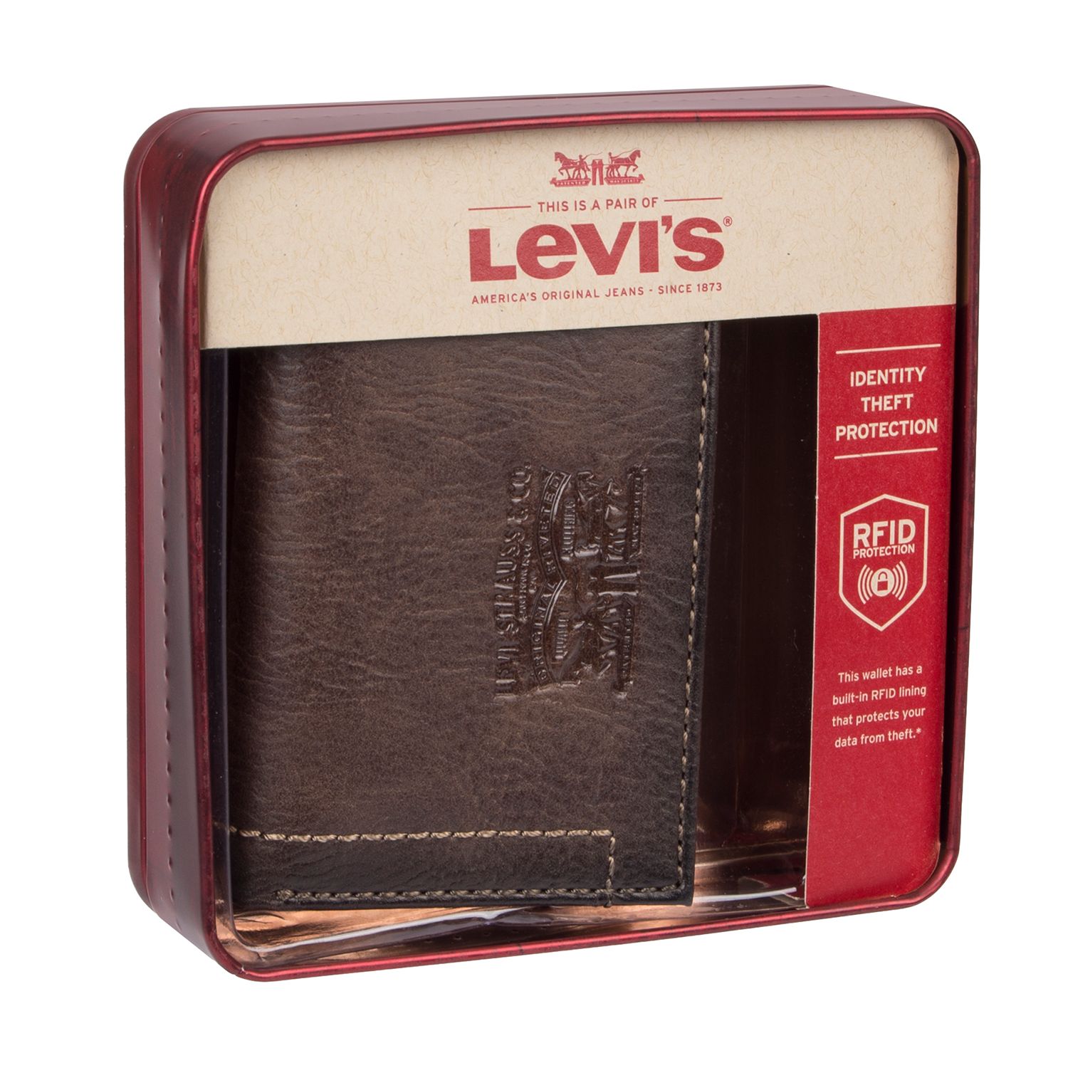 levi's leather wallet price