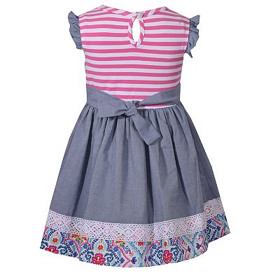 Toddler Girl Bonnie Jean Print Lace-Trim Dress