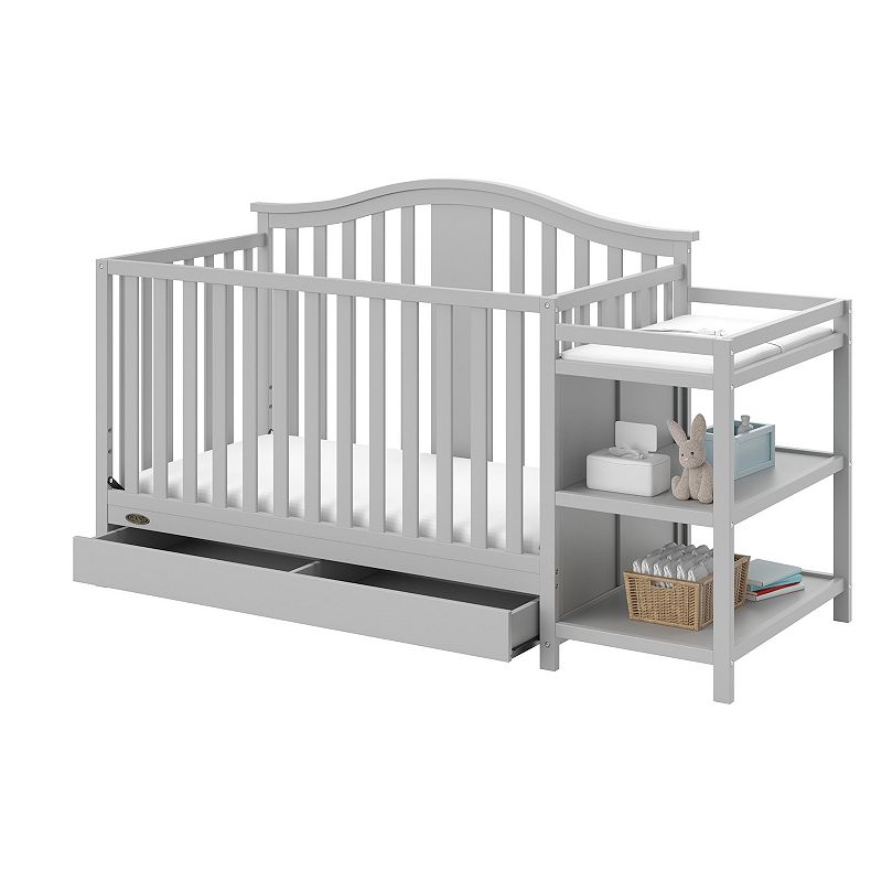 Graco Solano 4-in-1 Convertible Crib & Changer with Drawer, Grey