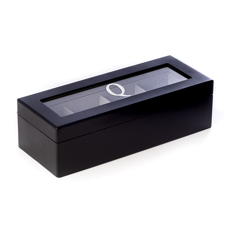 Bey-Berk Initial Monogram Four Watch Box, Q