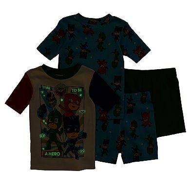 Boys 4-8 PJ Masks 4-Piece Pajama Set