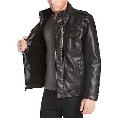 Men's Levi's® Sherpa-Lined Faux-Leather Military Jacket