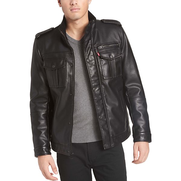 Men's Levi's® Sherpa-Lined Faux-Leather Military Jacket