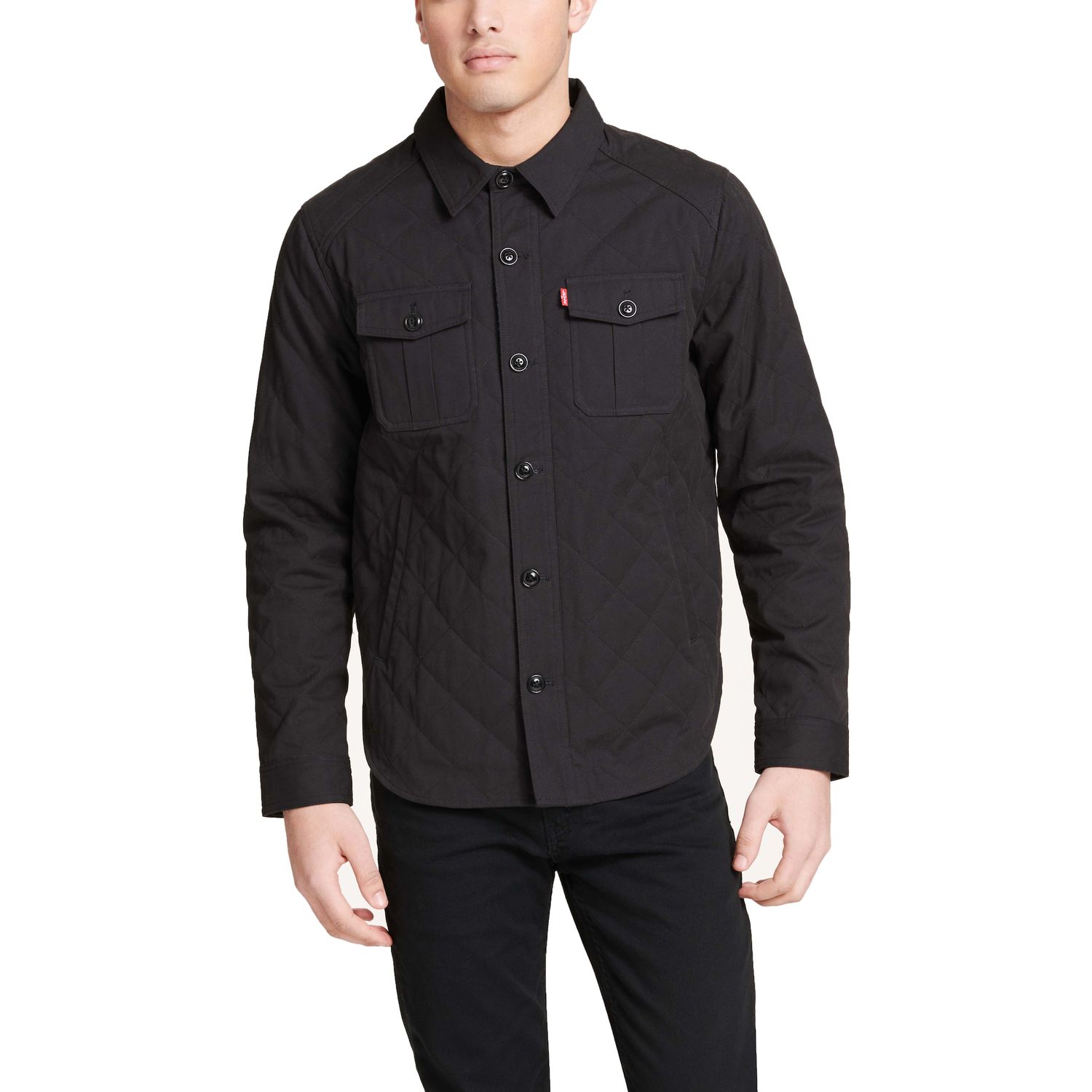 levi's men's cotton diamond quilted shirt jacket