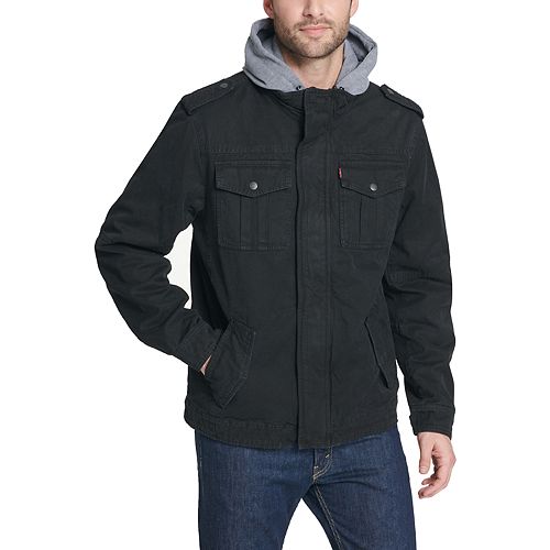 Men's Levi's® Sherpa-Lined Hooded Military Trucker Jacket