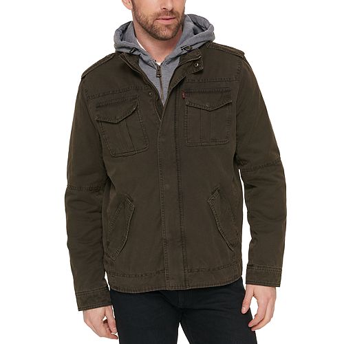 Men's Levi's® Sherpa-Lined Hooded Military Trucker Jacket