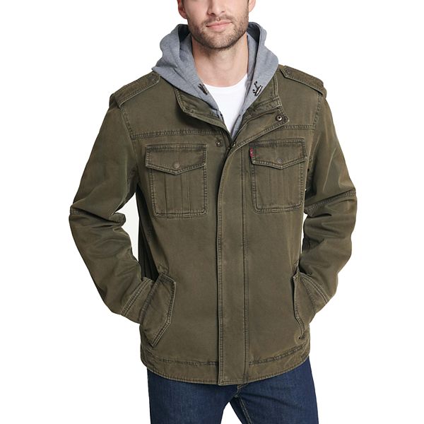 Levi's hooded military sales trucker jacket