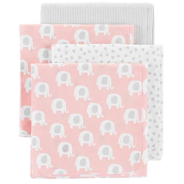 Baby Carter's 4pack Elephant Receiving Blankets